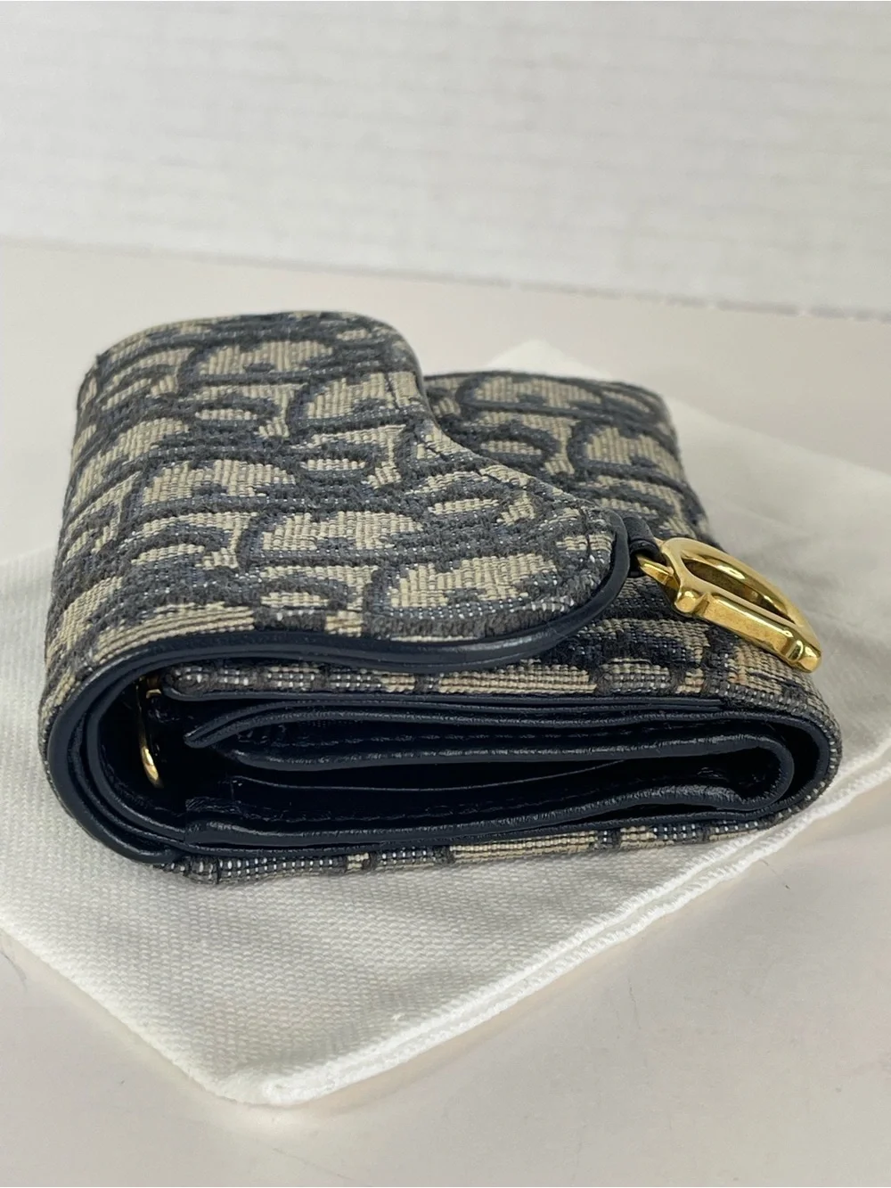 Christian Dior Saddle Wallet With Dust Bag